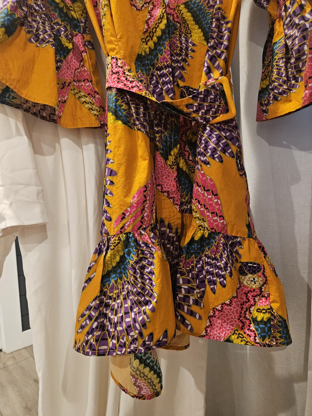 Farm Rio Girls' Mustard Multicolor Ruffled Dress - Picture 6 of 8